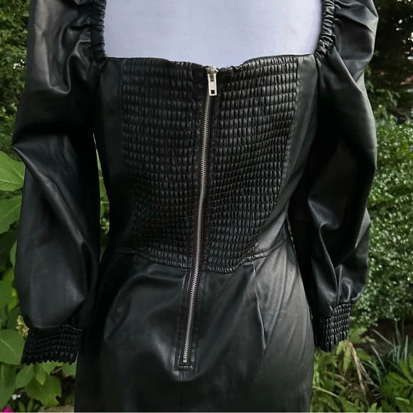 7 For All Mankind Faux Leather Mini Dress Medium - Picture 7 of 9